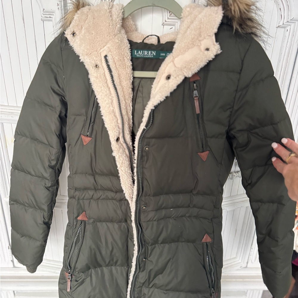 Ralph Lauren Dark Green Jacket with Cream Lining